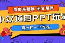 （6009期）简单易复制 图文引流 两分钟一个作品 月入1W+小众项目PPT玩法 (教程+素材)