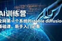 （5611期）【AI训练营】全网第一个系统的stable diffusion基础课，新手入门必看