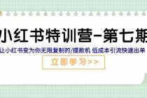 （5608期）小红书特训营-第七期 让小红书变为你无限复制的/提款机 低成本引流快速出单