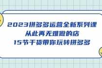 （5414期）2023拼多多运营全新系列课，从此再无难做的店，15节干货带你玩转拼多多