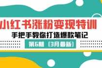 （5231期）小红书涨粉变现特训·第6期，手把手教你打造爆款笔记（3月新课）