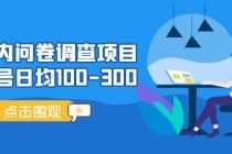 （5228期）国内问卷调查项目，单号日均100-300，操作简单，时间灵活！