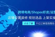 （5004期）跨境电商/Shopee虾皮/运营实战训练营：店铺设置装修 规划选品 上架实操等等