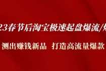 （4804期）2023春节后淘宝极速起盘爆流/爆单：测出赚钱新品  打造高流量爆款